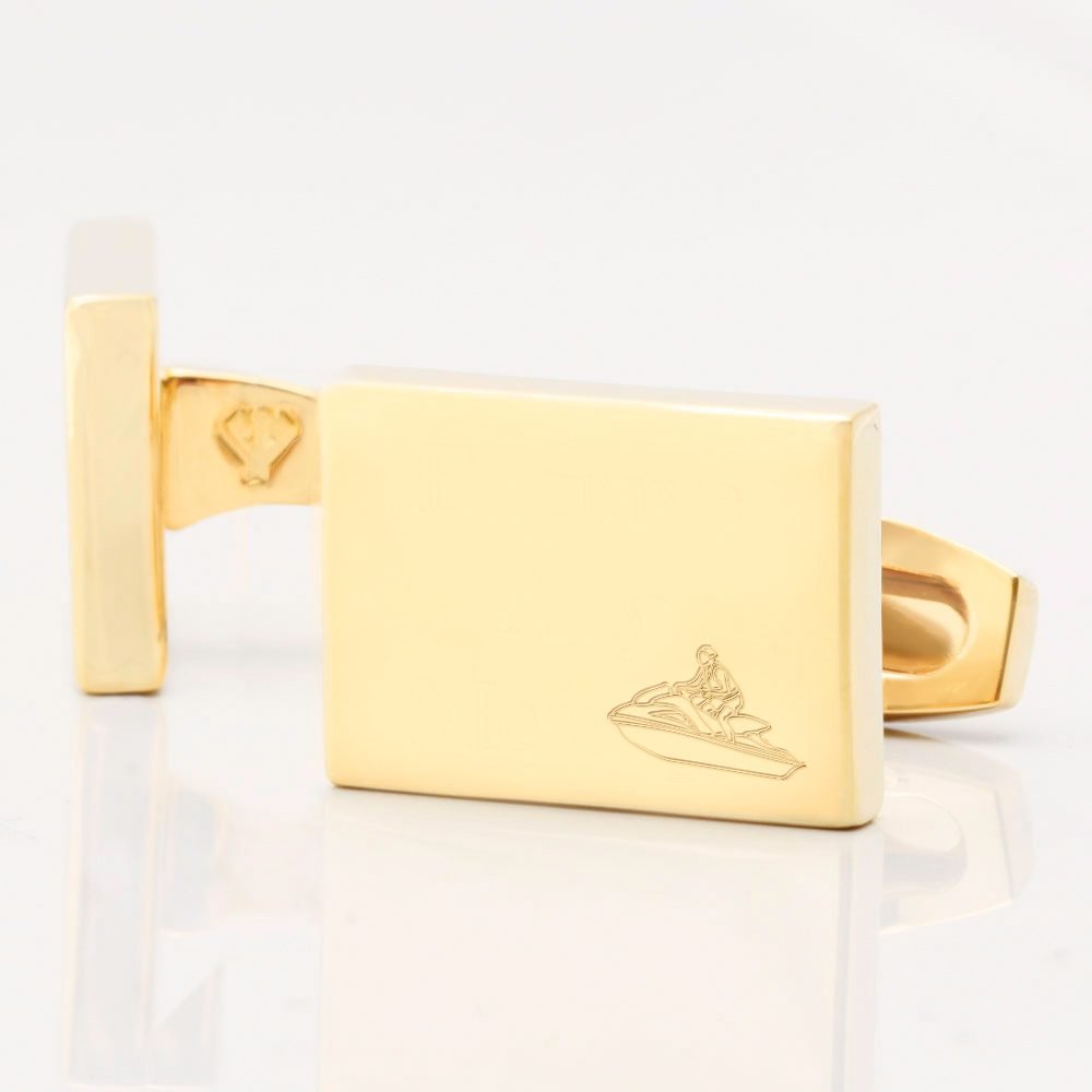 Jet Skiing Rectangle Gold