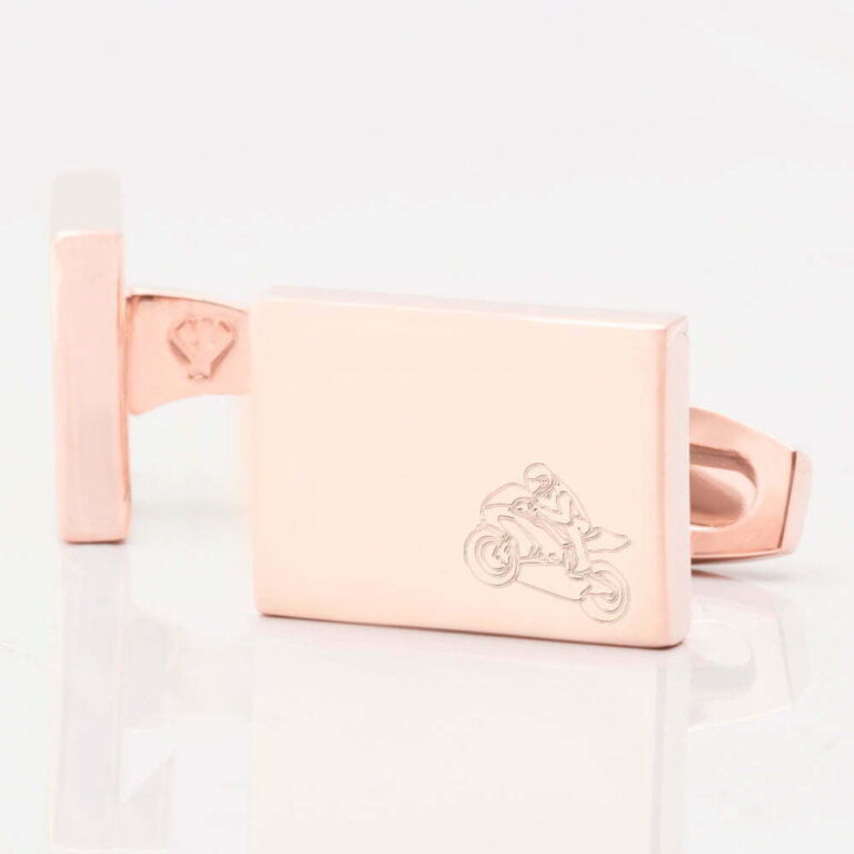 Motobike Racing Rectangle Rose Gold