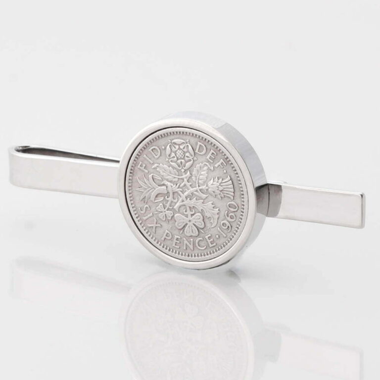 Personalised Silver Sixpence Tie Slide 1 of 1 1
