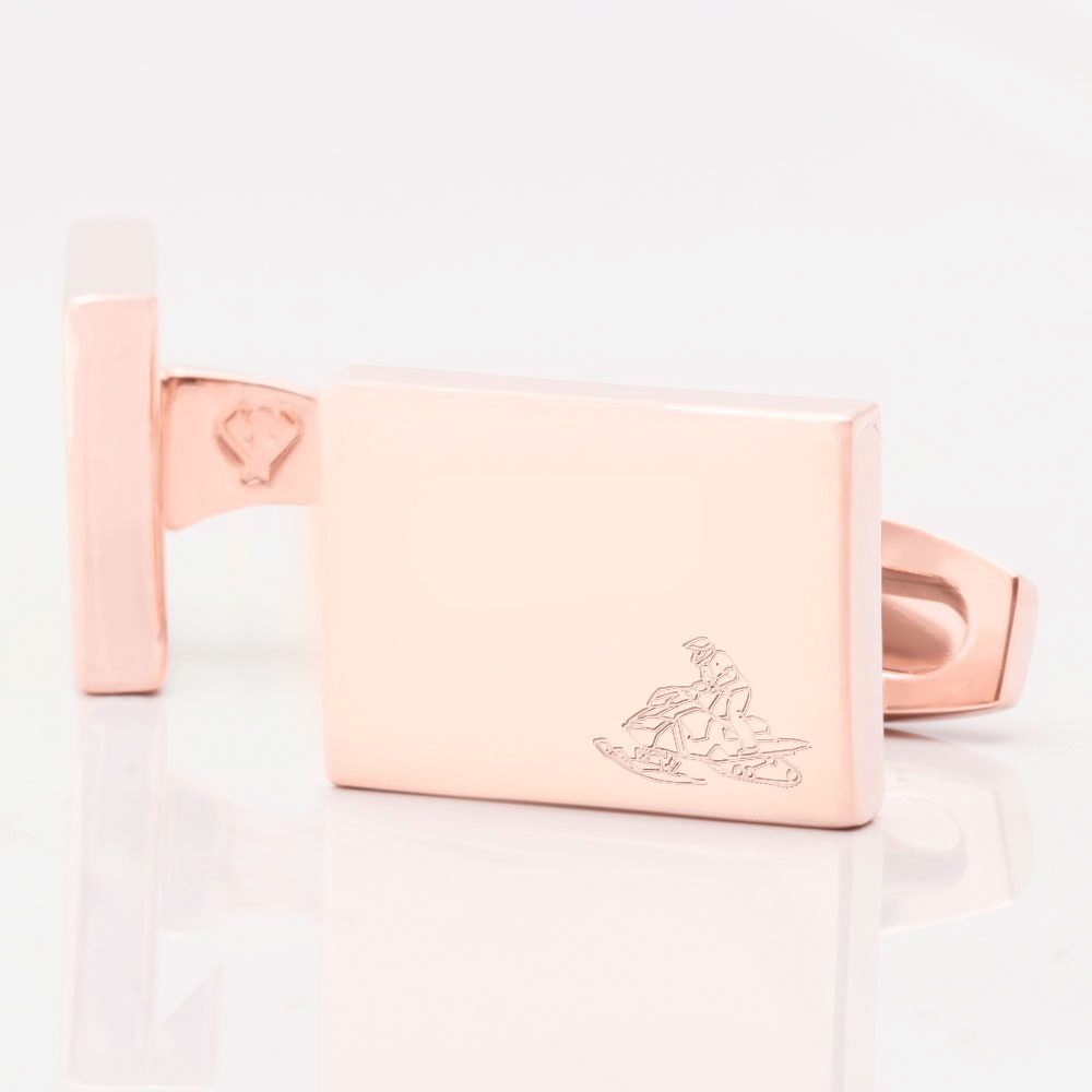Snowmobile Rectangle Rose Gold