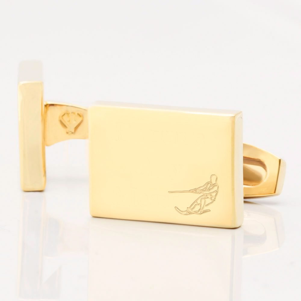 Water Skiing Rectangle Gold