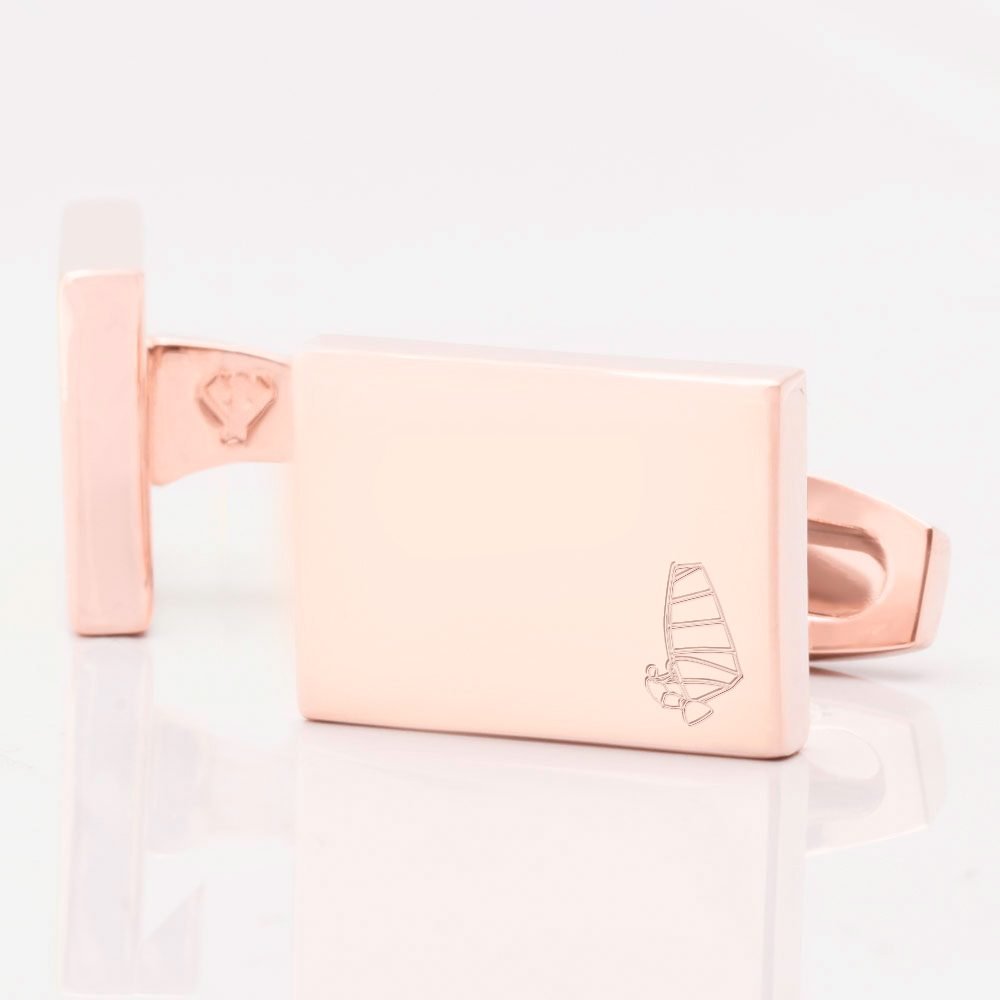 Wind Surfing Rectangle Rose Gold