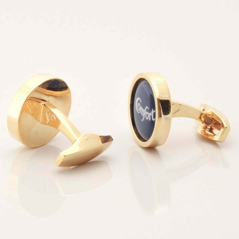 Gold Circular Logo Cufflinks Gallery 1 of 1 1