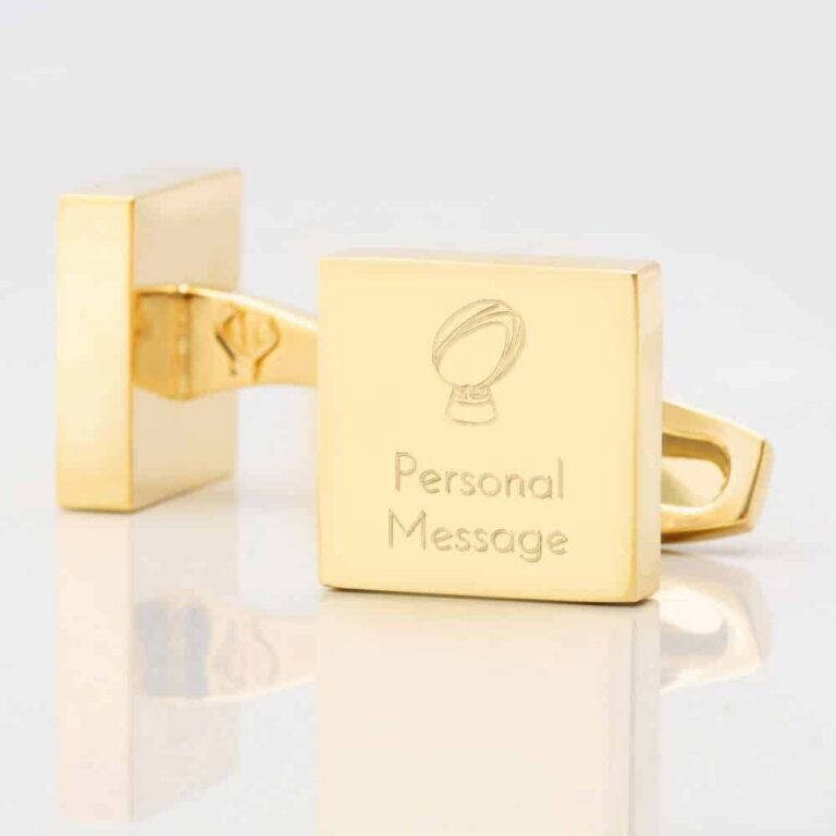 Personalised Rugby Square Gold 1