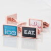 Rose Gold Rectangular Logo Cufflinks 1 of 1