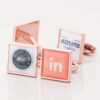 Rose Gold Square Logo Cufflinks 1 of 1
