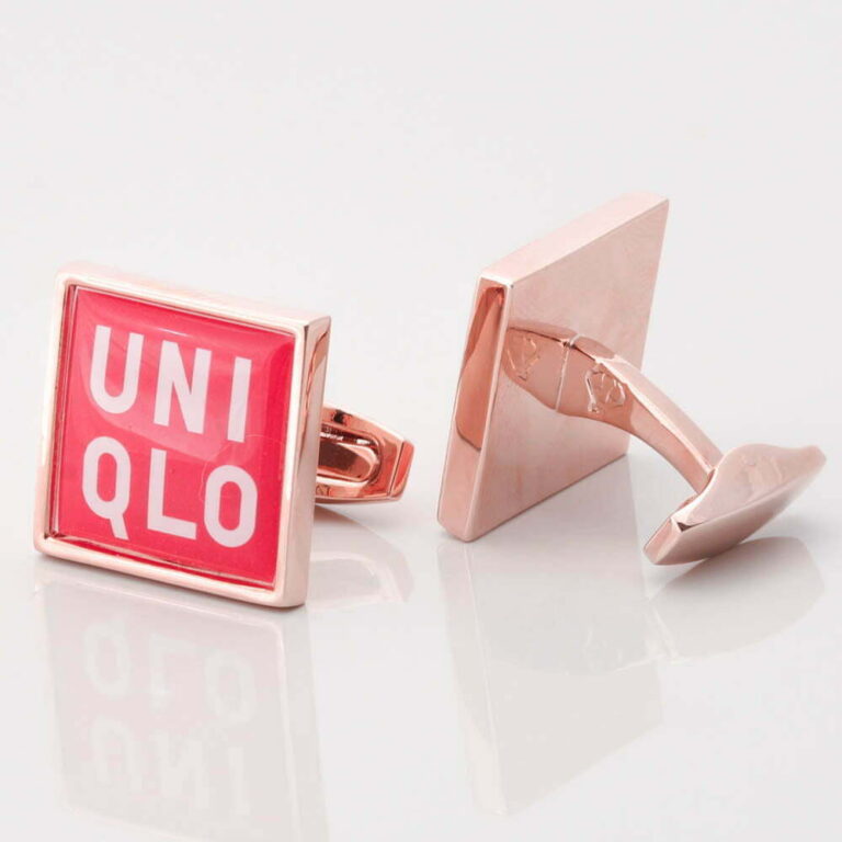 Rose Gold Square Logo Cufflinks Gallery 1 of 1