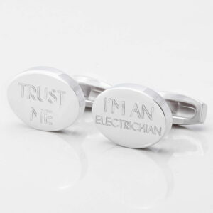 Trust Me Electrician Engraved Silver