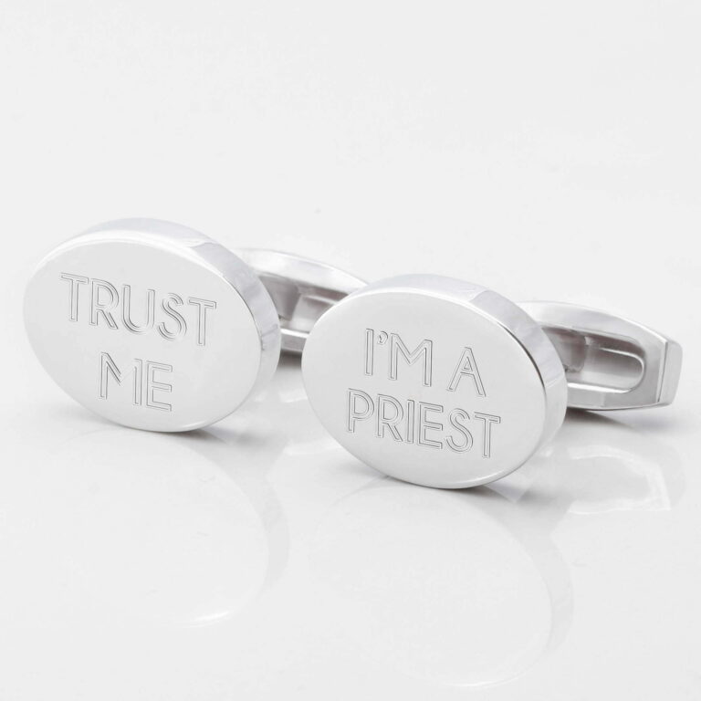 Trust Me Priest Engraved Silver
