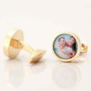 Gold Circular Personalised Photo Cufflinks Gallery 1 of 1