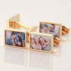 Gold Rectangular Personalised Photo Cufflinks 1 of 1