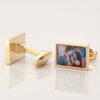 Gold Rectangular Personalised Photo Cufflinks Gallery 1 of 1