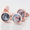 Rose Gold Circular Personalised Photo Cufflinks 1 of 1