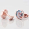 Rose Gold Circular Personalised Photo Cufflinks Gallery 1 of 1