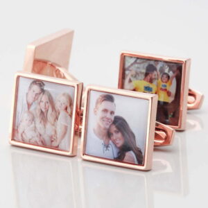 Rose Gold Square Personalised Photo Cufflinks 1 of 1