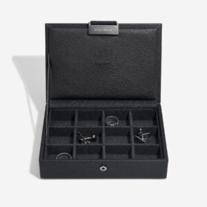 Black Lidded Mini Cufflink Box