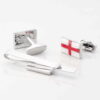 St Georges Flag Cufflinks Tie Slide Set Gallery 1 of 1