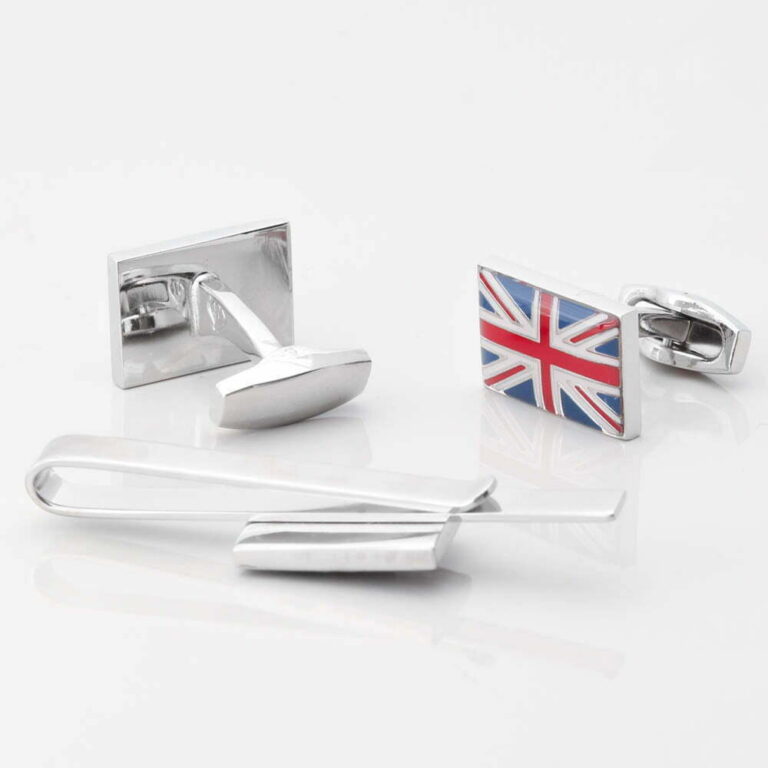 Union Jack Flag Cufflinks Tie Slide Set Gallery 1 of 1