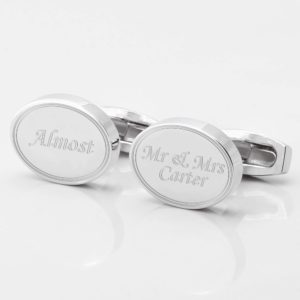 personalised almost married engraved cufflinks