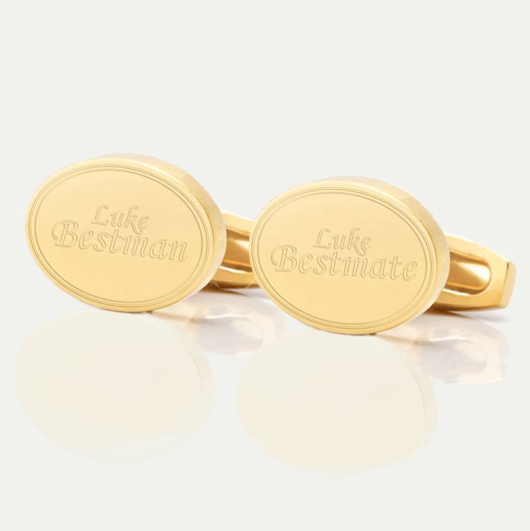 personalised bestman banner gold engraved cufflinks