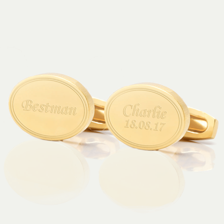 personalised bestman gold engraved cufflinks