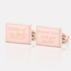 personalised father bride rose gold engraved cufflinks