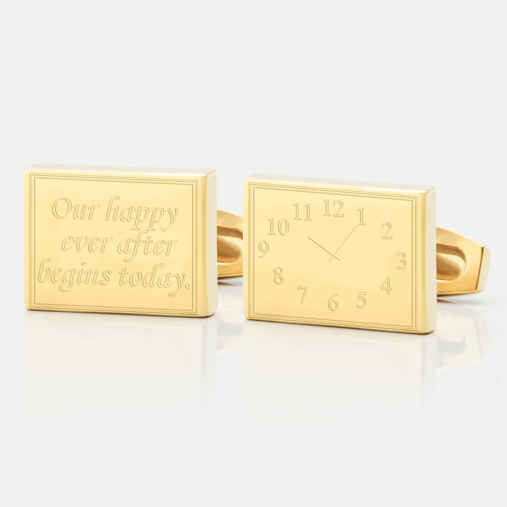 personalised happy ever after gold engraved cufflinks