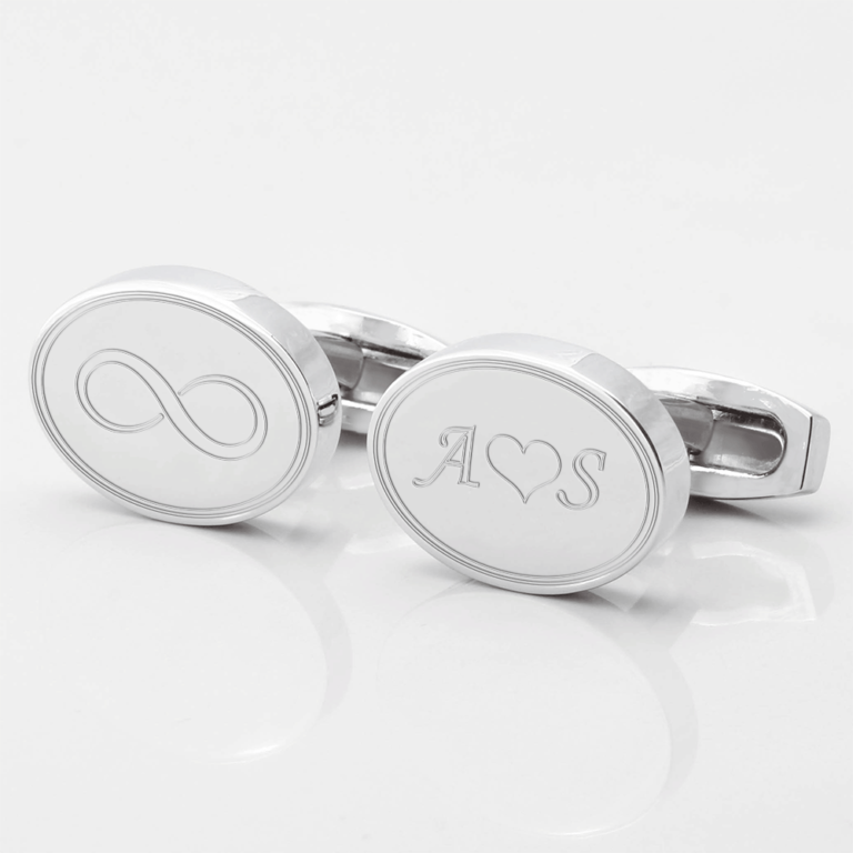 personalised infinity initials engraved cufflinks