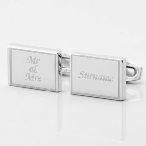 personalised mr mrs engraved cufflinks.