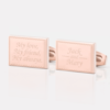 personalised my love rose gold engraved cufflinks