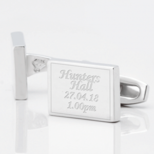 personalised time venue date engraved cufflinks