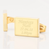 personalised time venue date gold engraved cufflinks