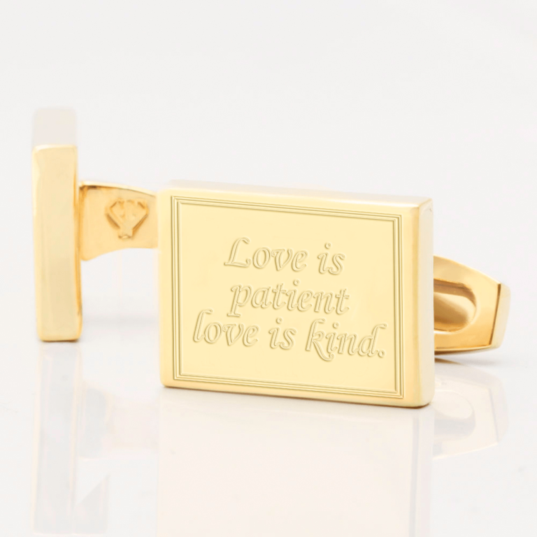 personalised wedding vows gold engraved cufflinks