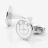 BMW circle silver engraved cufflink