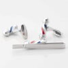 Barber Pole Cufflinks Tie Slide Set Gallery 1 of 1