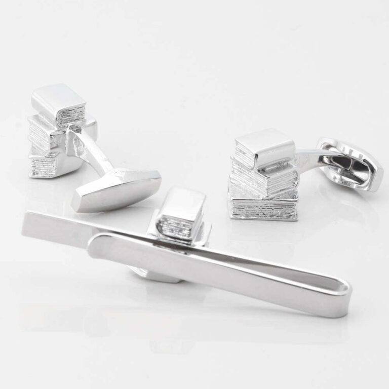 Book Cufflinks Tie Slide Set Gallery 1 of 1