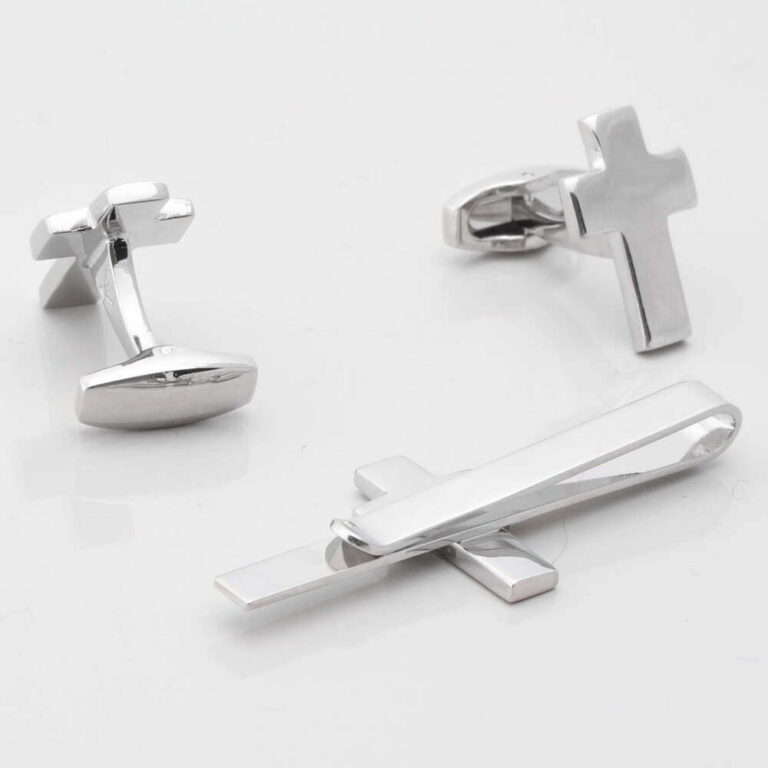 Christian Cross Cufflinks Tie Slide Set Gallery 1 of 1