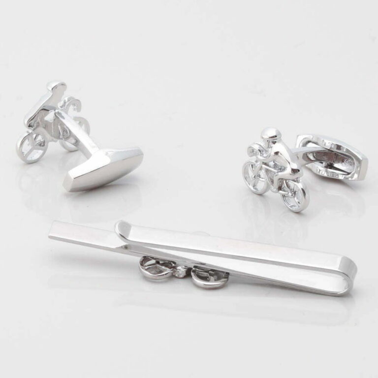 Cycling Cufflinks Tie Slide Set Gallery 1 of 1