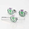 Enamel Scottish Thistle Cufflinks Tie Slide Set 1 of 1