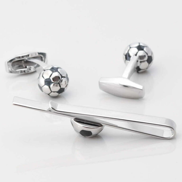 Football Cufflinks Tie Slide Set Gallery 1 of 1