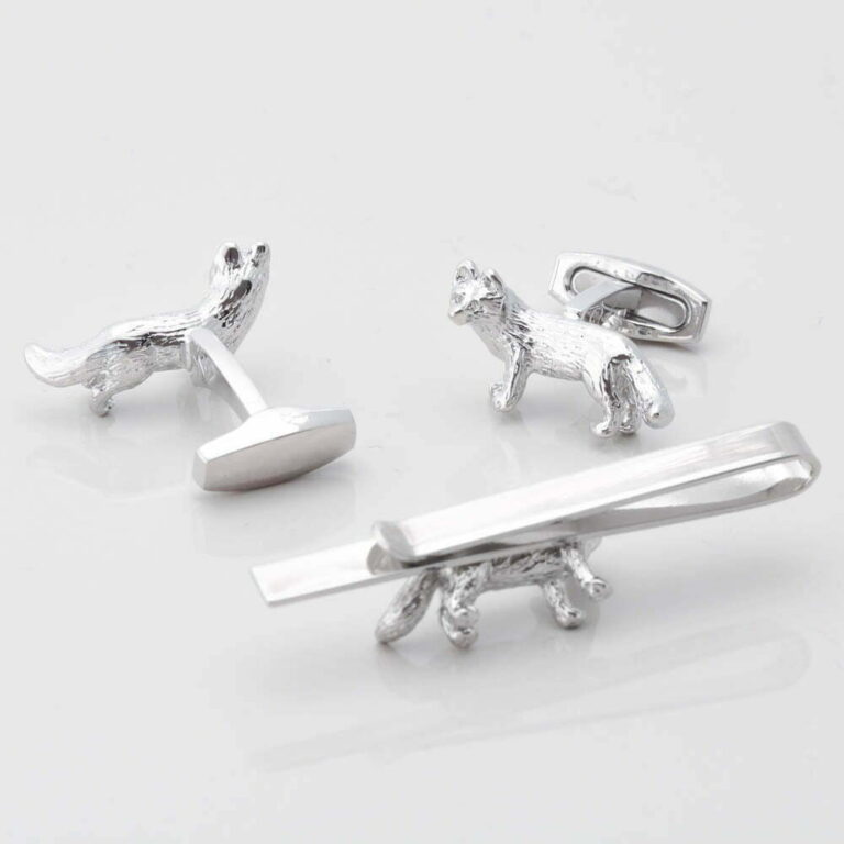 Fox Cufflinks Tie Slide Set Cufflinks Gallery 1 of 1 1
