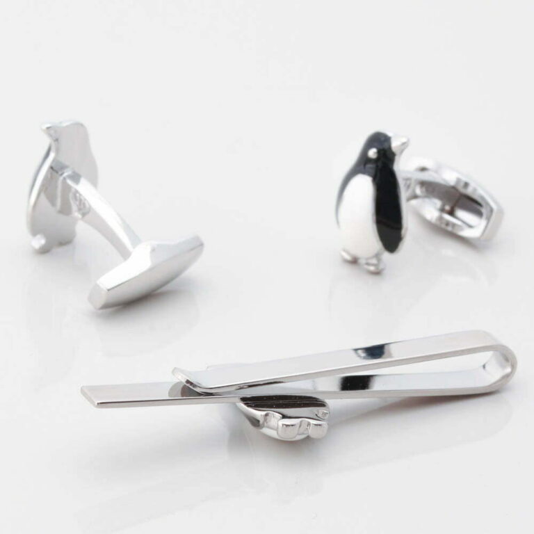 Penguin Cufflinks Tie Slide Set Gallery 1 of 1