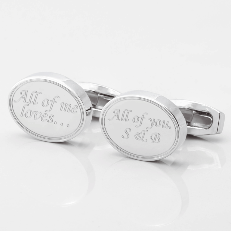 Personalised All Of Me Initials Engraved Cufflinks