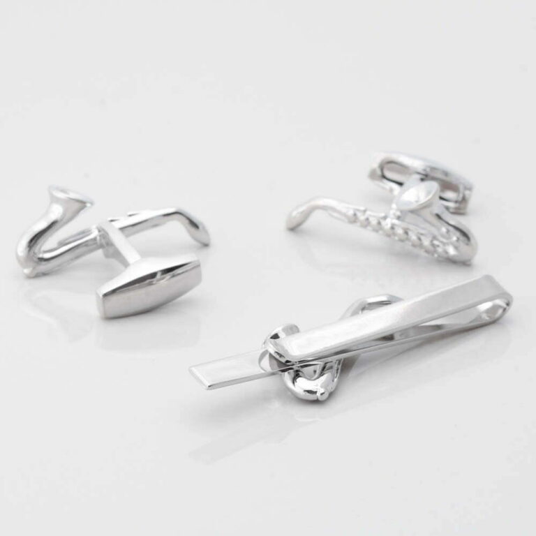 Saxophone Cufflinks Tie Slide Set Gallery 1 of 1