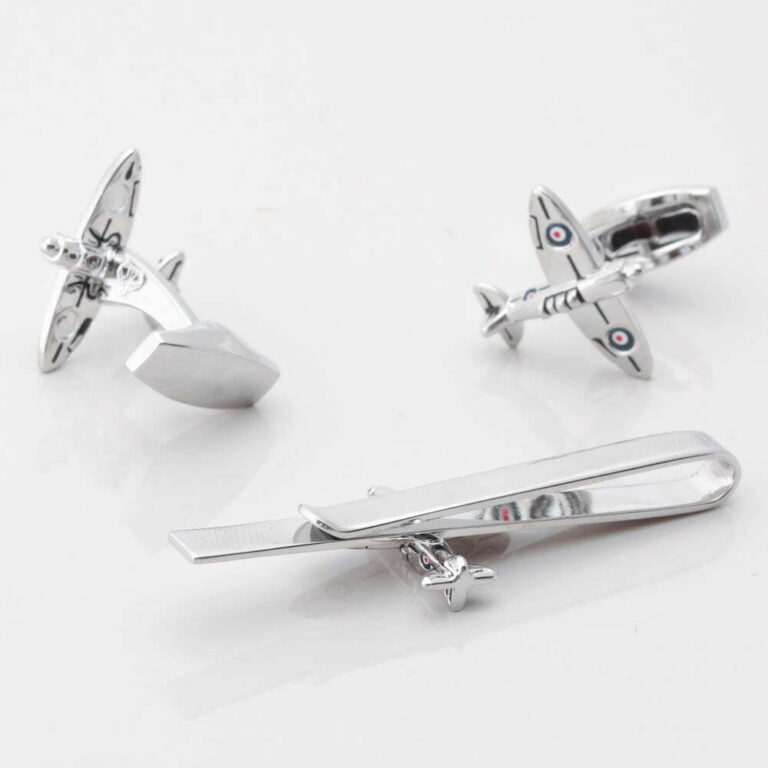 Spitfire Cufflinks Tie Slide Set Gallery 1 of 1 1