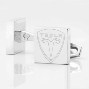 Tesla Silver Square Cufflinks