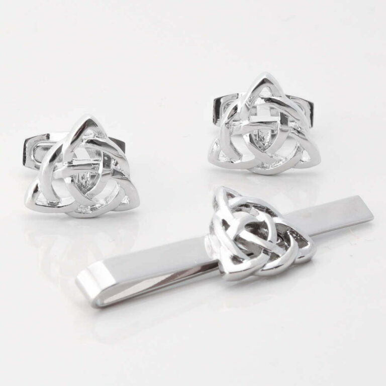 Triangular Celtic Knot Cufflinks Tie Slide Set 1 of 1 Triangular Celtic Knot Cufflinks Tie Slide Set 1 of 1