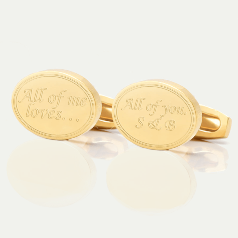 personalised all of me gold engraved cufflinks