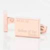 personalised father bride rose gold engraved cufflinks