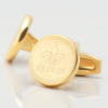 personalised fleur de lis gold engraved cufflinks